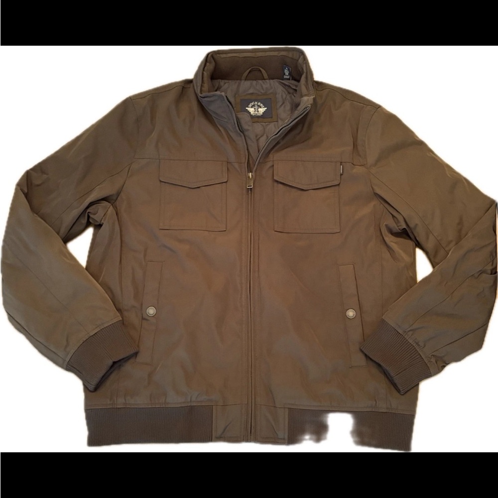 Men’s Dockers Quilted Lined Flight Bomber Tan Jacket Size XL